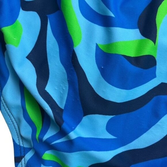 Spyder Girls Blue and Green One Piece Swim Suit Size 10 Years - Picture 4 of 7